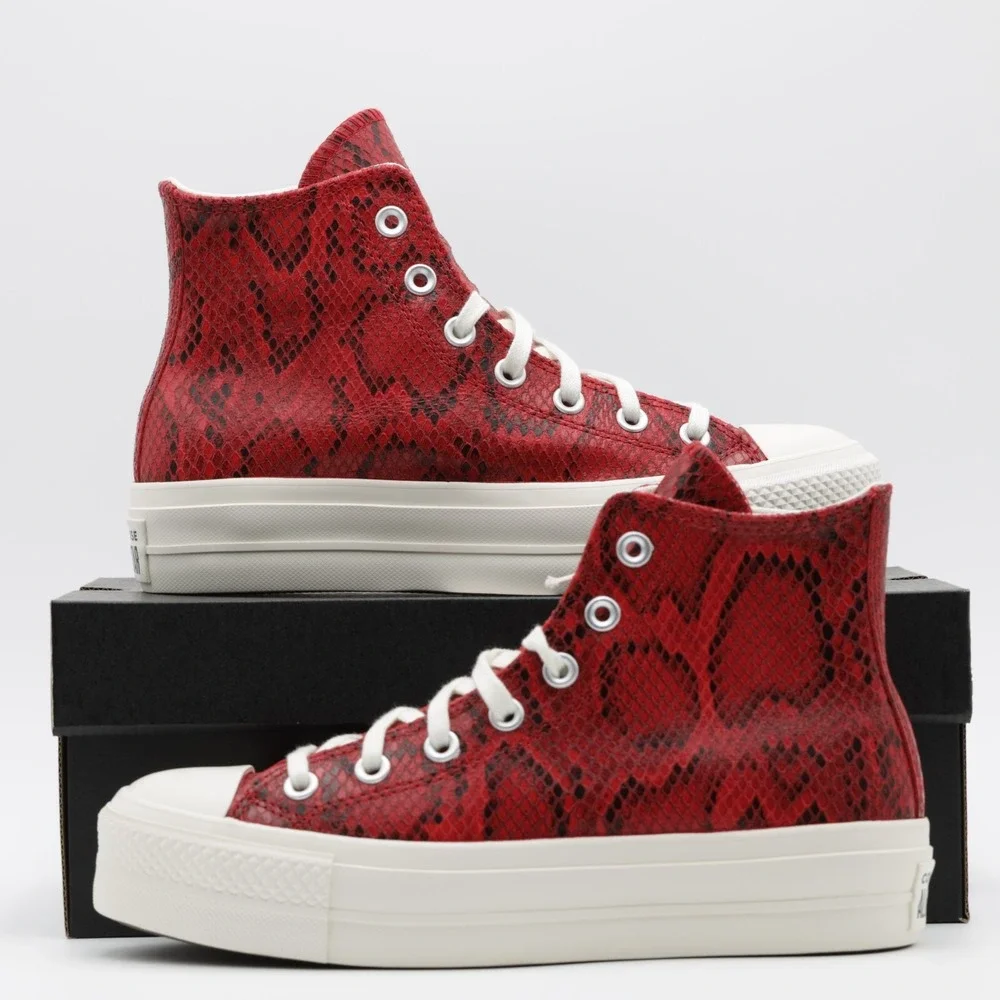 Converse Chuck‎ Taylor All Star Snakeskin Print Women's Shoes Red/Black Size 7.5 - Picture 10 of 11